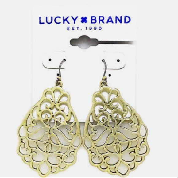 Lucky brand gold filigree earrings - Picture 5 of 6